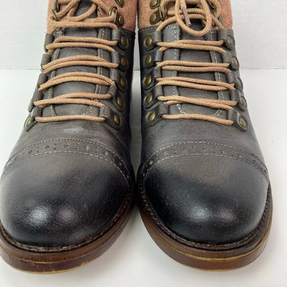 Kensie Sz 8.5 Sissel Brown Distressed Lace-up Oxford Ankle Booties Academia - Picture 6 of 16